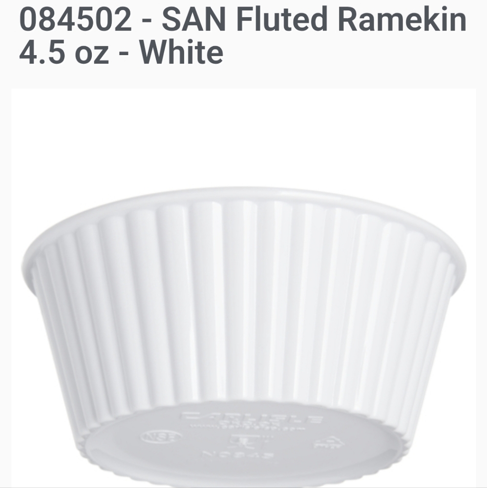 48 White Fluted Ramekin 4.5 oz